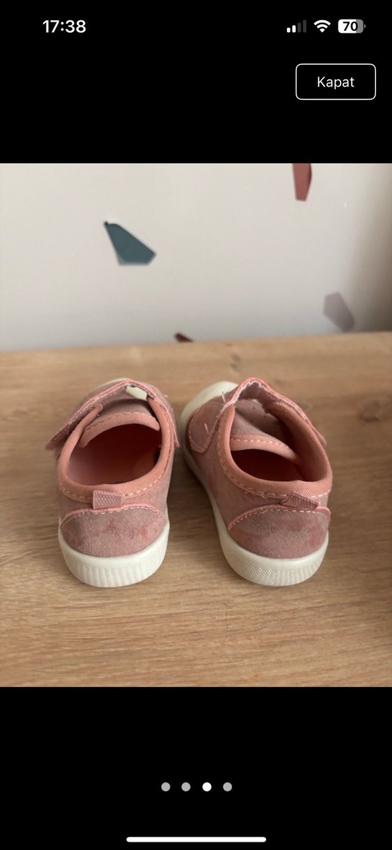 Kız Bebek Pembe İlk Adım Ayakkabısı Velcro - Görsel 3