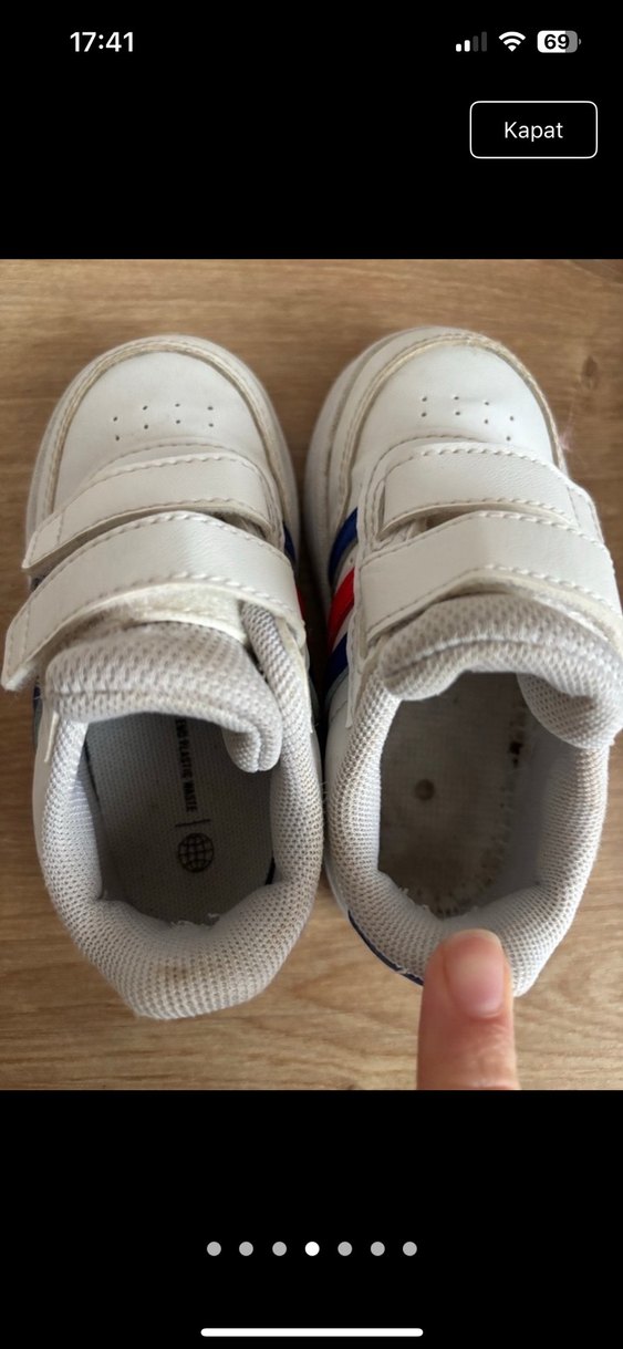 Adidas Cırt Cırtlı Beyaz Unisex Çocuk Spor Ayakkabı - Görsel 4