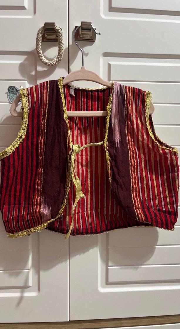 Bordo Nakışlı Bohem Çocuk Kostümü - Görsel 3