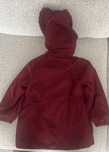 Lcw Bordo Kız Çocuk Kapüşonlu Kürklü Mont - Görsel 2