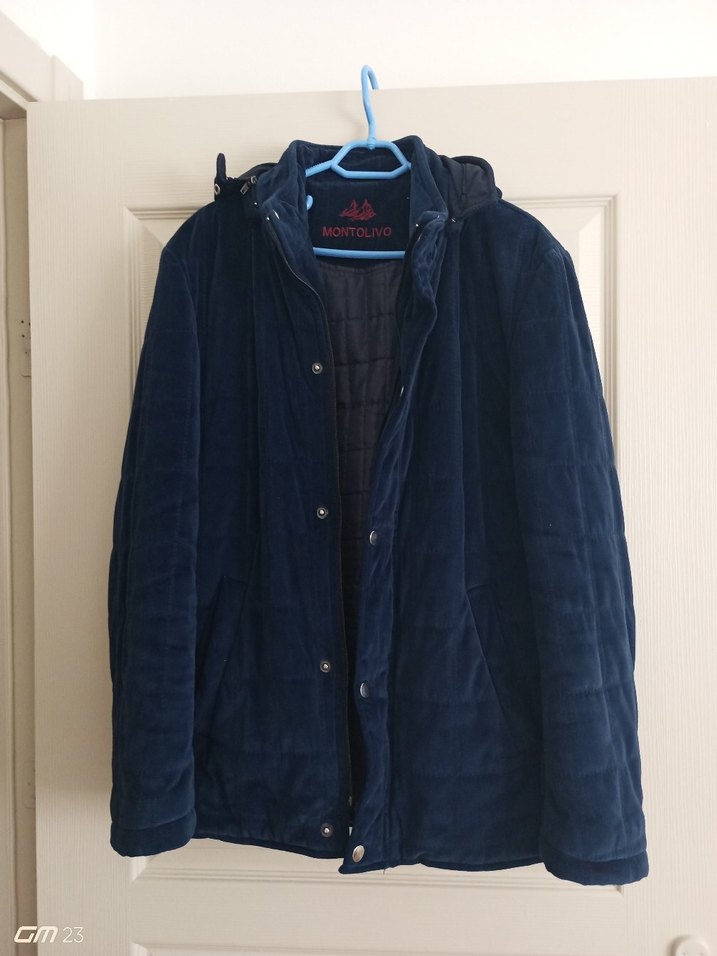 Erkek Lacivert Midi Boy Düğmeli Mont - Görsel 2