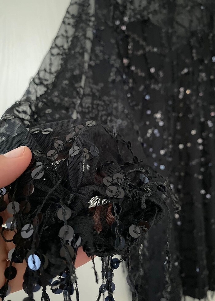 Bel Şerit Pullu Kalem Abiye - Görsel 3