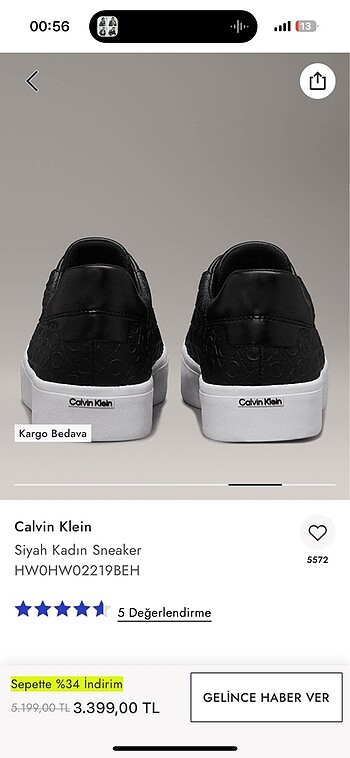 Calvin klein orijinal ayakkabı
