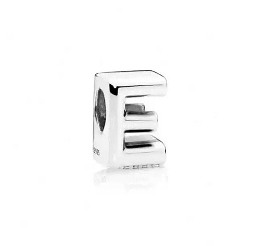 Pandora E harf charm