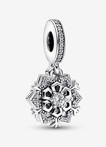 Işıltılı kar tanesi çift sallantılı charm