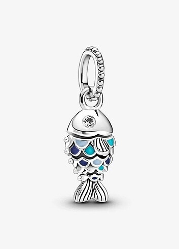 Mavi pullu balık sallantılı charm