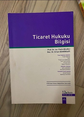 Ticaret Hukuku Bilgisi - 13. Baskı