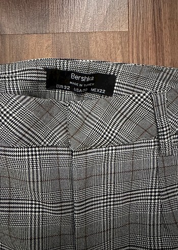 Gri Kareli Kadın Kumaş Pantolon - Görsel 2