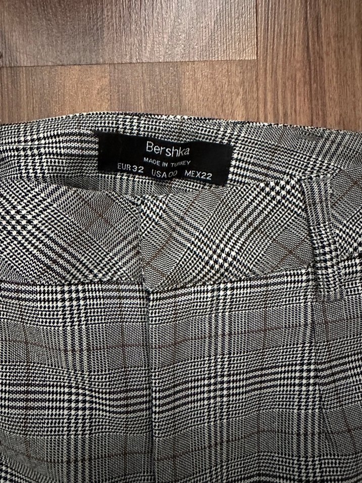 Gri Kareli Kadın Kumaş Pantolon - Görsel 2