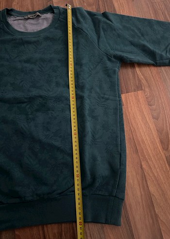 Erkek Koyu Yeşil Bisiklet Yaka Sweatshirt - Görsel 3