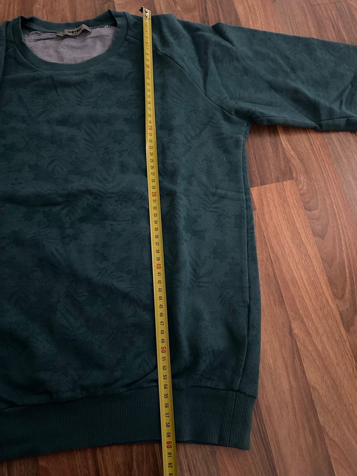 Erkek Koyu Yeşil Bisiklet Yaka Sweatshirt - Görsel 3