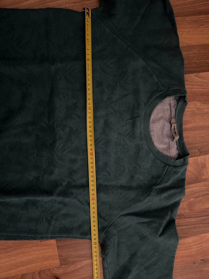 Erkek Koyu Yeşil Bisiklet Yaka Sweatshirt - Görsel 4