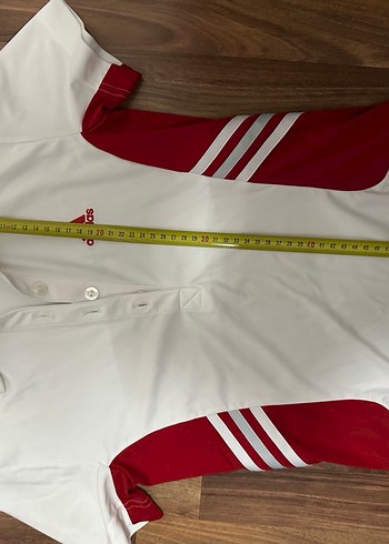 Adidas Beyaz Kırmızı Kısa Kollu Polo Tişört - Görsel 6
