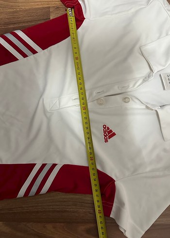 Adidas Beyaz Kırmızı Kısa Kollu Polo Tişört - Görsel 5