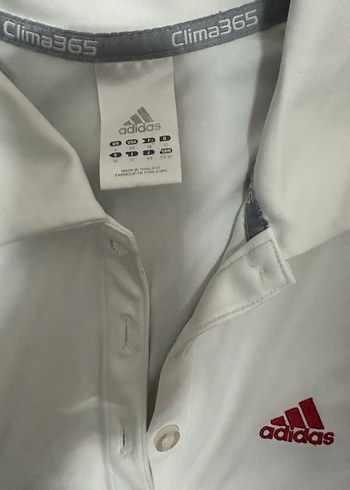 Adidas Beyaz Kırmızı Kısa Kollu Polo Tişört - Görsel 3