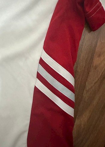 Adidas Beyaz Kırmızı Kısa Kollu Polo Tişört - Görsel 4