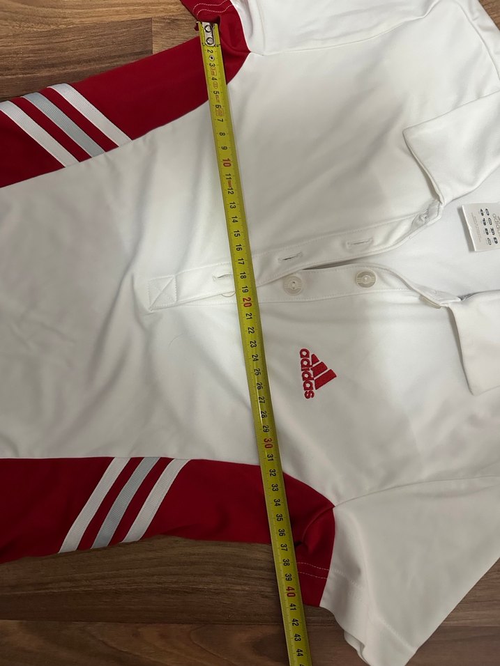 Adidas Beyaz Kırmızı Kısa Kollu Polo Tişört - Görsel 5