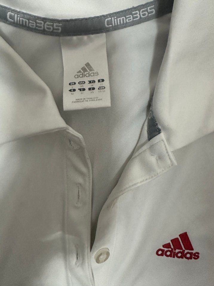 Adidas Beyaz Kırmızı Kısa Kollu Polo Tişört - Görsel 3