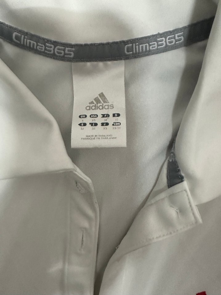 Adidas Beyaz Kırmızı Kısa Kollu Polo Tişört - Görsel 2