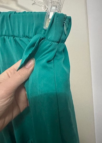 Kadın Turkuaz Uzun Volanlı Etek - Görsel 3