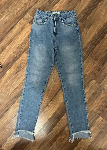 Lacivert Midi Kadın Denim Jean - Görsel 2