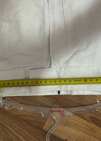 Kadın Beyaz Keten Midi Kumaş Pantolon - Görsel 7