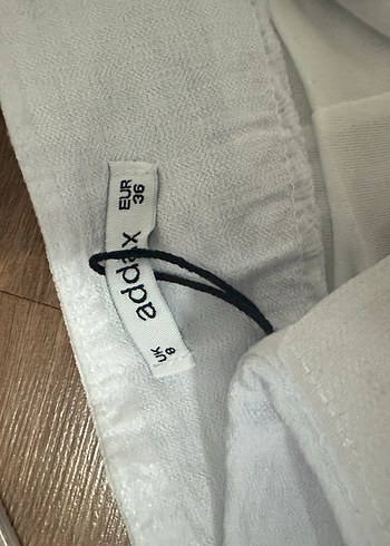 Kadın Beyaz Keten Midi Kumaş Pantolon - Görsel 5