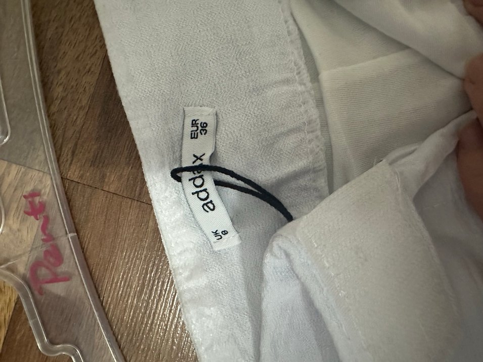 Kadın Beyaz Keten Midi Kumaş Pantolon - Görsel 5