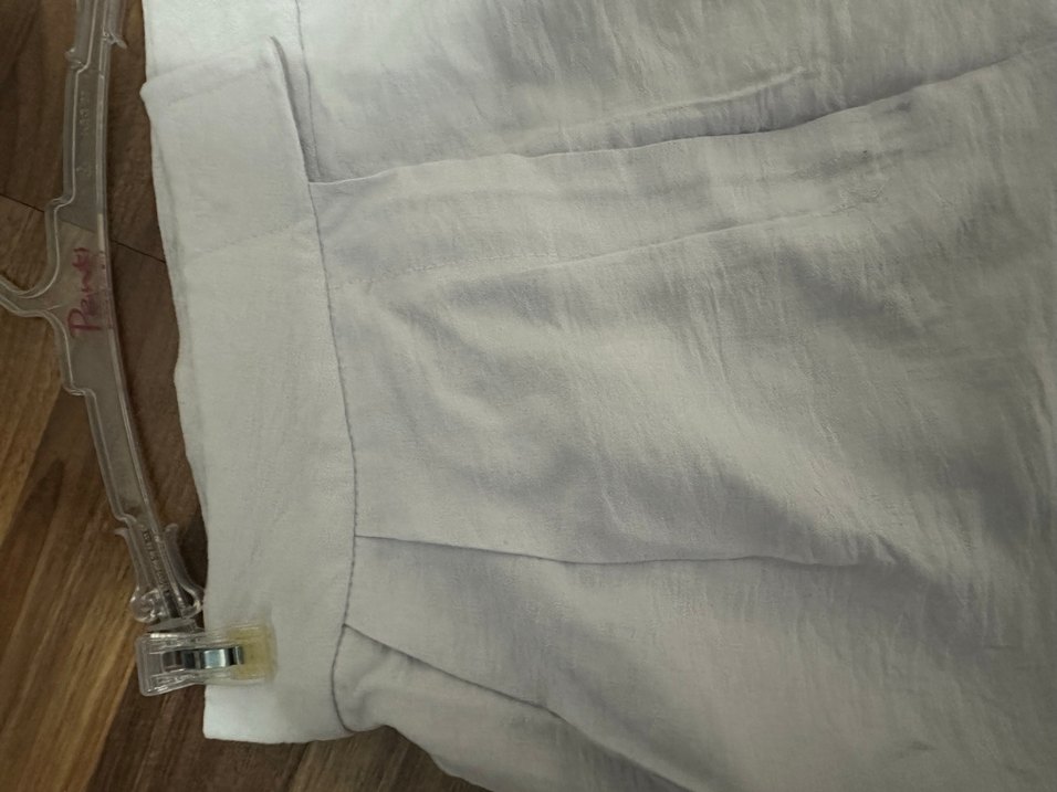 Kadın Beyaz Keten Midi Kumaş Pantolon - Görsel 2