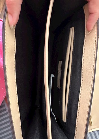 Bej Zincir Detaylı Deri Kadın Çanta - Görsel 6