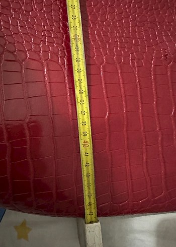 Zara Kırmızı Parlak Yılan Desenli Deri Kadın Çanta - Görsel 5