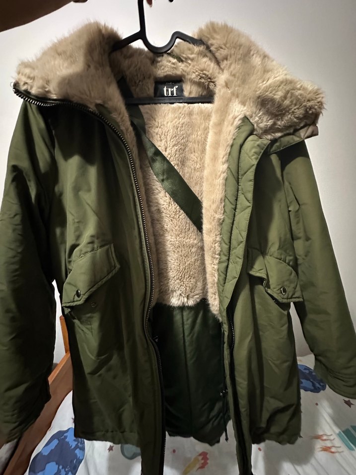 Zara Kapüşonlu, Kürklü Kadın Kışlık Mont - TRF - Görsel 2