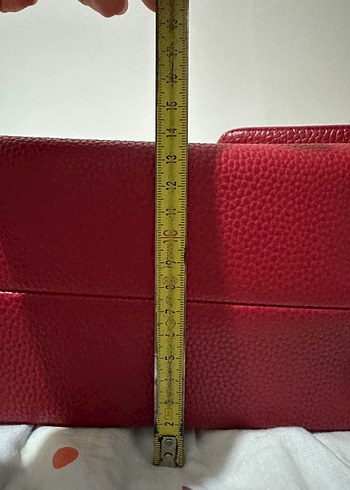 Kırmızı Zincir Detaylı Deri Kadın Çanta - Görsel 7