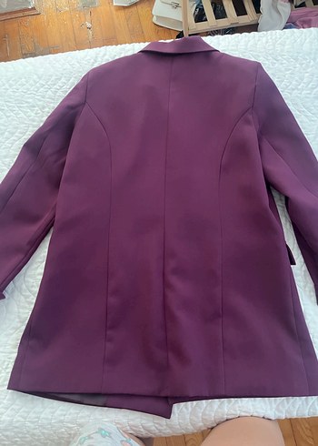40 Beden Bordo Düğmeli Kadın Blazer Ceket