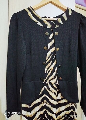 xl Beden Zara leopar desenli elbise