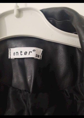 Kadın Siyah Mini Deri Biker Ceket - Görsel 3