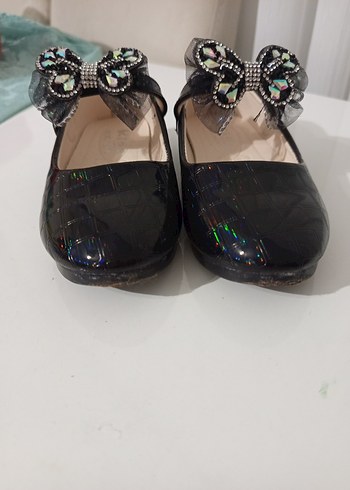 Kız Çocuk Siyah Rugan Fiyonklu Babet - Görsel 11