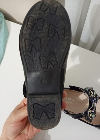 Kız Çocuk Siyah Rugan Fiyonklu Babet - Görsel 7