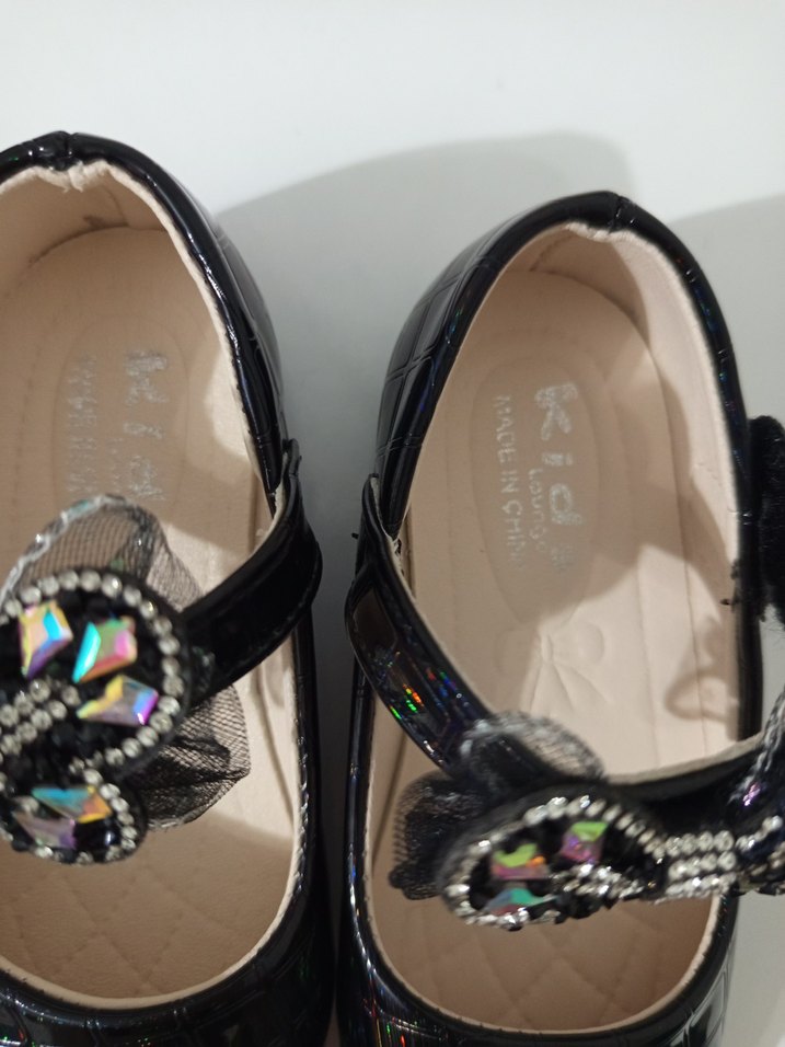 Kız Çocuk Siyah Rugan Fiyonklu Babet - Görsel 4