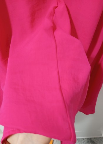 Pembe Kadın Uzun Kollu Düğmeli Gömlek - Görsel 12