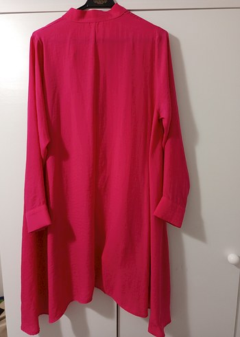 Pembe Kadın Uzun Kollu Düğmeli Gömlek - Görsel 11