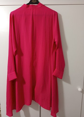 Pembe Kadın Uzun Kollu Düğmeli Gömlek - Görsel 7