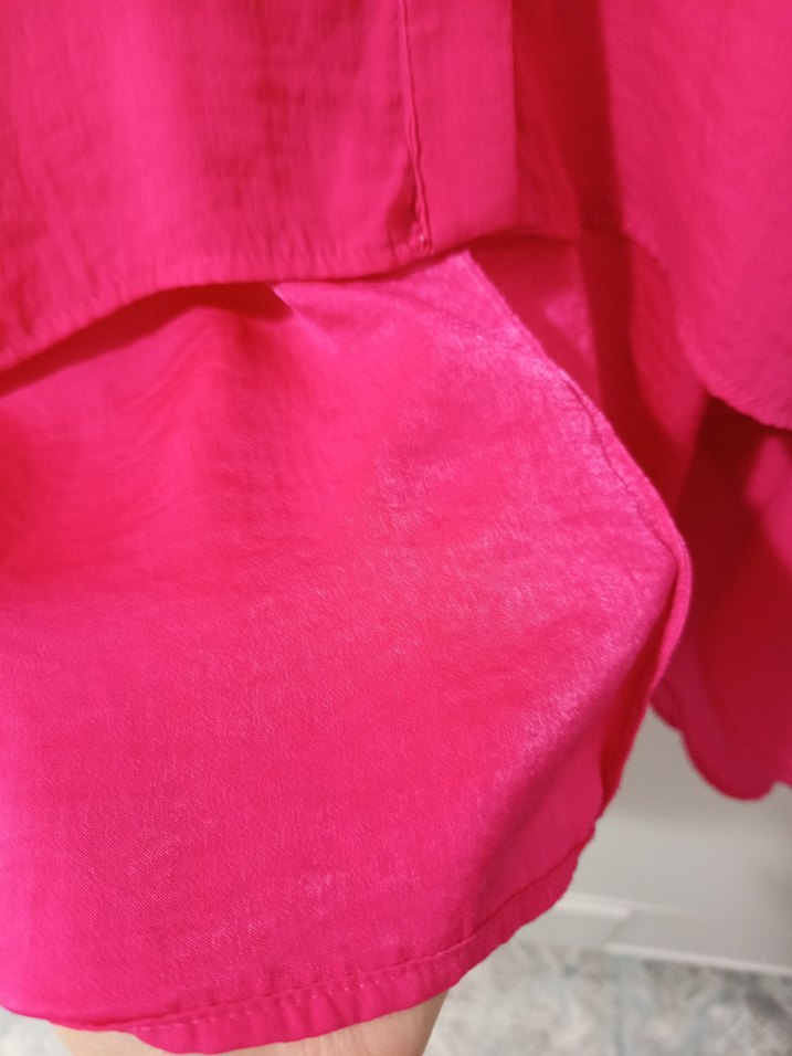 Pembe Kadın Uzun Kollu Düğmeli Gömlek - Görsel 5