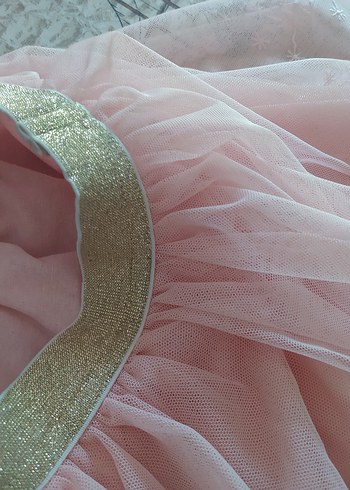 LC Waikiki Dantel Detaylı Pembe Nakışlı Kız Eteği