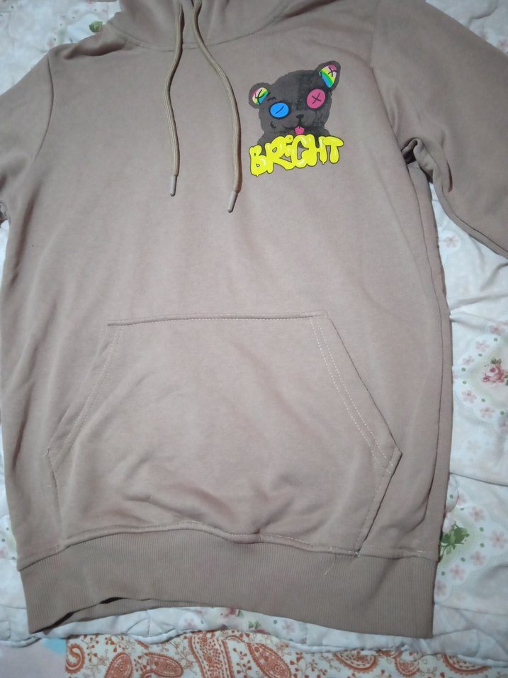 Düğmeli Kapüşonlu Kahverengi Sweatshirt - Görsel 4