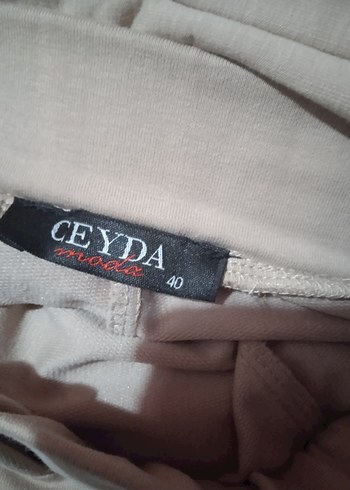 Bej Midi Keten Kumaş Kadın Pantolon Eşofman Altı - Görsel 3