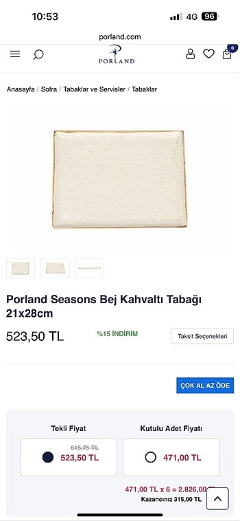 Beden Porland Seasons Bej Kahvaltı Tabağı