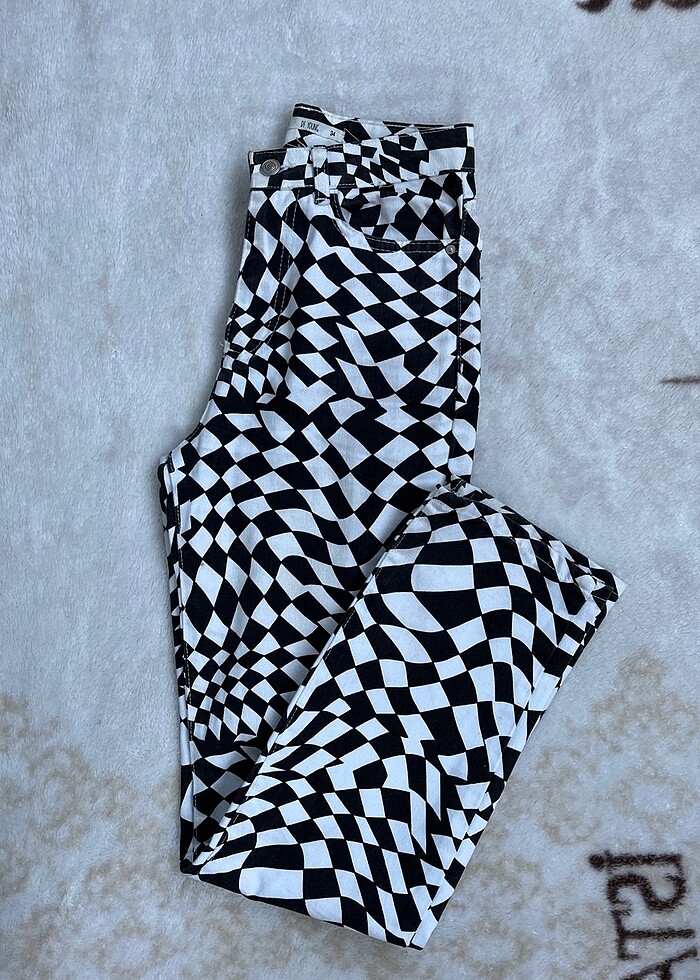 defacto kareli pantolon - Görsel 2