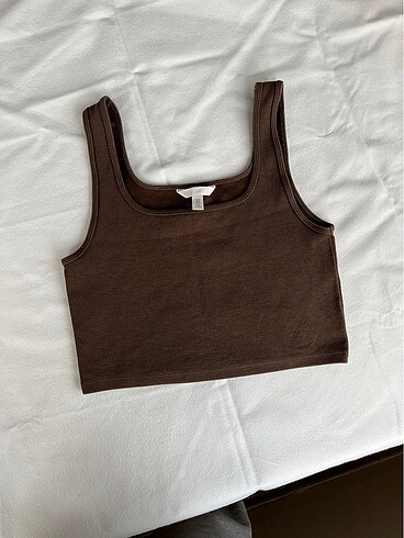 H&M kahverengi kolsuz üst