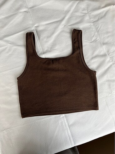 H&M kahverengi kolsuz üst - Görsel 2